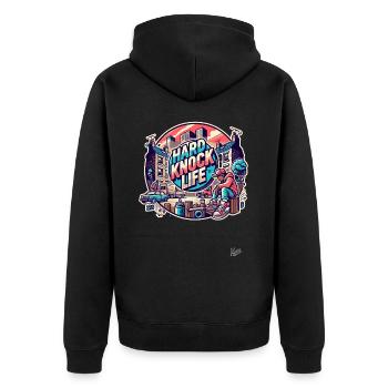 Street Style Urbain Hard Life - Veste à capuche bio Premium Unisexe - noir - Dos - Nico (187cm)