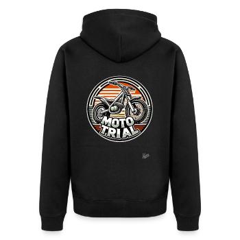 Motocross-Bike für Moto-Trial - Unisex Premium Bio Zip Hoodie - Schwarz - Hinten - Nico (187cm)