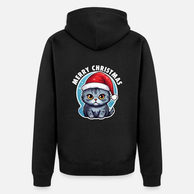 Noël chat - Veste à capuche bio Premium Unisexe - noir