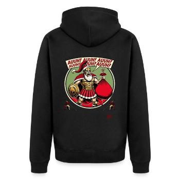 Leo le Nidas Père Noël spartiate - Veste à capuche bio Premium Unisexe - noir - Dos - Nico (187cm)