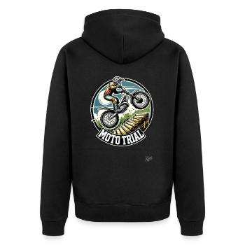Moto Trial Motocross - Veste à capuche bio Premium Unisexe - noir - Dos - Nico (187cm)
