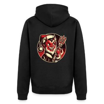 Little Santa Claus Satan Claus - Unisex Premium Organic Zip Hoodie - black - Back - Nico (187cm)