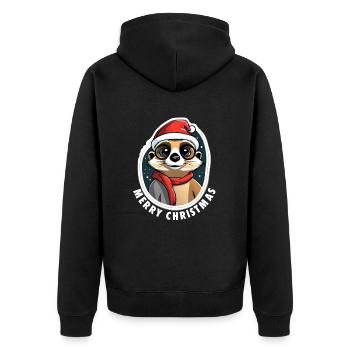 Suricate de Noël - Veste à capuche bio Premium Unisexe - noir - Dos - Nico (187cm)