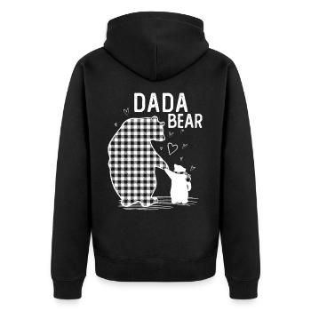 Dada Bear - Unisex Premium Bio Zip Hoodie - Schwarz - Hinten - Nico (187cm)