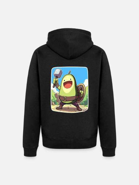 Funny Warrior Avocado - Unisex Premium Organic Zip Hoodie - black