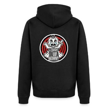Cry Baby with Pacifier, Straight from Mom - Unisex Premium Organic Zip Hoodie - black - Back - Nico (187cm)