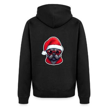 Carlin Chien Noël - Veste à capuche bio Premium Unisexe - noir - Dos - Nico (187cm)