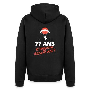 idée cadeau anniversaire amateurs de parapente - Veste à capuche bio Premium Unisexe - noir - Dos - Nico (187cm)