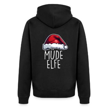 Noël elfe fatigué - Veste à capuche bio Premium Unisexe - noir - Dos - Nico (187cm)