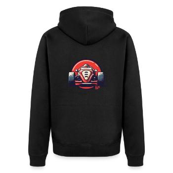 Simple retro racing car - Unisex Premium Organic Zip Hoodie - black - Back - Nico (187cm)