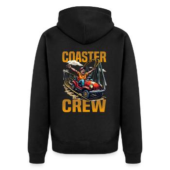 Vintage Rollercoaster Crew I Family Roller Coaster - Unisex Premium Organic Zip Hoodie - black - Back - Nico (187cm)