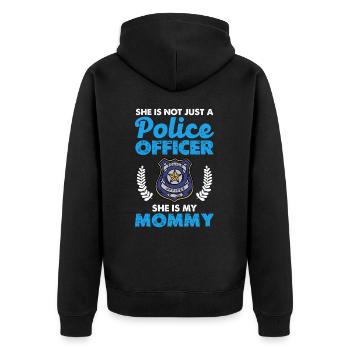 Ce n’est pas seulement une policière, c’est la mienne - Veste à capuche bio Premium Unisexe - noir - Dos - Nico (187cm)