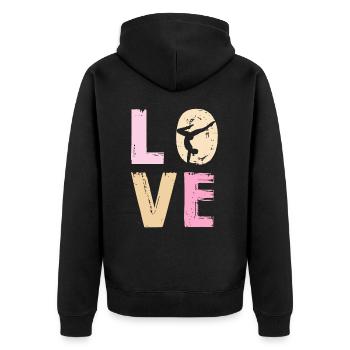 Danse Amour Silhouette Motif Sportif - Veste à capuche bio Premium Unisexe - noir - Dos - Nico (187cm)