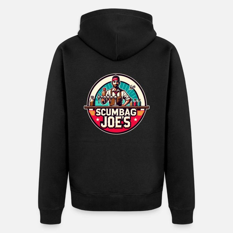Scumbag Joe’s Bar & Pub - Veste à capuche bio Premium Unisexe - noir