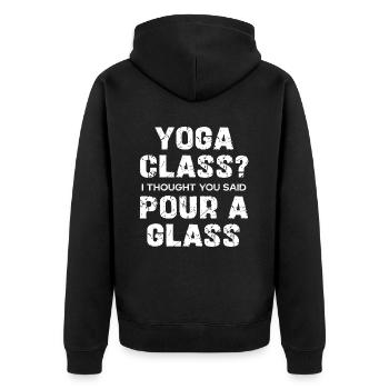 Cours de yoga ? Je pensais que vous aviez dit Pour un verre - Veste à capuche bio Premium Unisexe - noir - Dos - Nico (187cm)