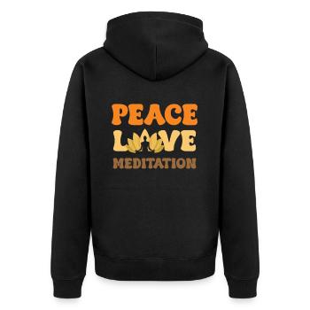 Paix, Amour, Méditation, Yoga, Spirituel - Veste à capuche bio Premium Unisexe - noir - Dos - Nico (187cm)