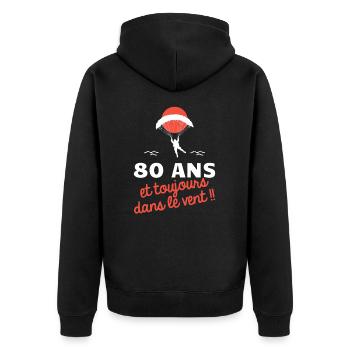 idée cadeau anniversaire amateurs de parapente - Veste à capuche bio Premium Unisexe - noir - Dos - Nico (187cm)