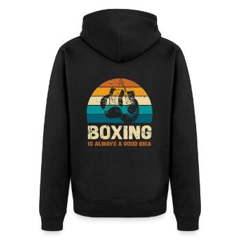 La boxe est toujours une bonne idée - Veste à capuche bio Premium Unisexe - noir - Dos - Nico (187cm)