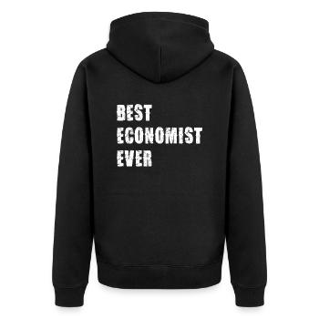 Best economist of all time - Unisex Premium Organic Zip Hoodie - black - Back - Nico (187cm)
