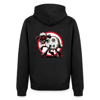Tondez les moutons zombies ! - Veste à capuche bio Premium Unisexe - noir - Dos - Nico (187cm)