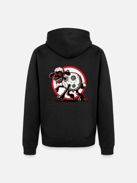 Schere das Zombie-Schaf! - Unisex Premium Bio Zip Hoodie - Schwarz