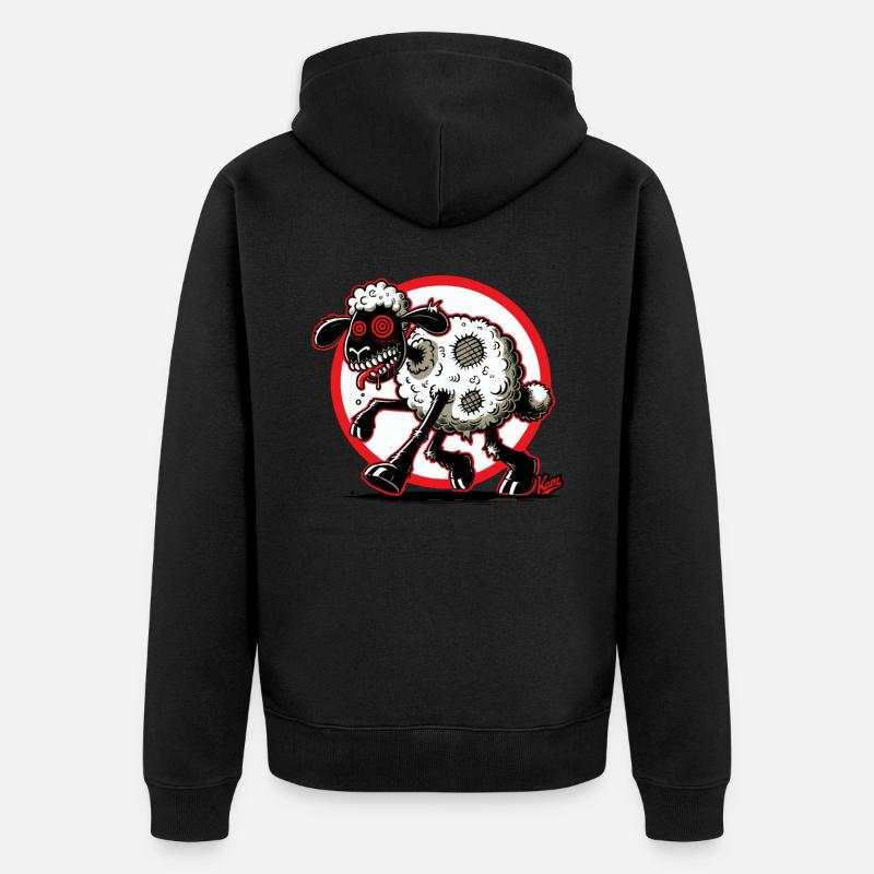 Tondez les moutons zombies ! - Veste à capuche bio Premium Unisexe - noir