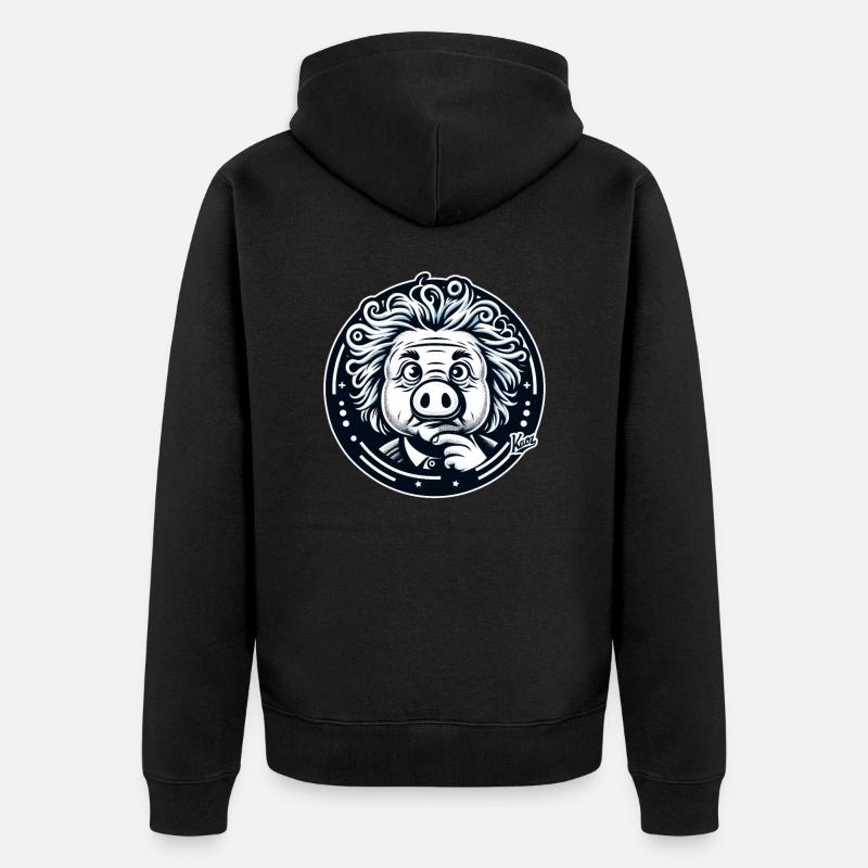 Albert Schweinstein le génie - Veste à capuche bio Premium Unisexe - noir