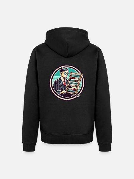 Math Professional: The Human Abacus - Unisex Premium Organic Zip Hoodie - black