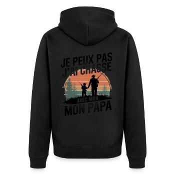 Je peux pas j'ai Chase Avec mon papa - Veste à capuche bio Premium Unisexe - noir - Dos - Nico (187cm)