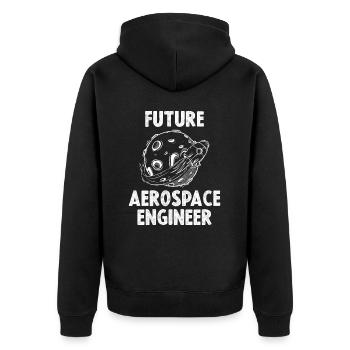 Future Aerospace Engineer - Unisex Premium Organic Zip Hoodie - black - Back - Nico (187cm)