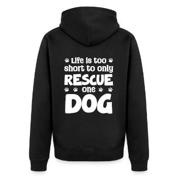 La vie est trop courte pour sauver un seul chien - Veste à capuche bio Premium Unisexe - noir - Dos - Nico (187cm)