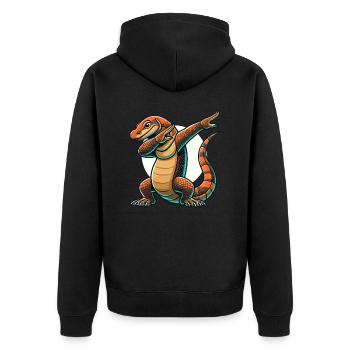 Dragon de Komodo, Lézard varan, Reptile, Dabbing - Veste à capuche bio Premium Unisexe - noir - Dos - Nico (187cm)
