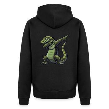 Dragon de Komodo, Lézard varan, Reptile, Dabbing - Veste à capuche bio Premium Unisexe - noir - Dos - Nico (187cm)