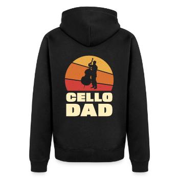 Violoncelle Dad Vintage Retro Design - Veste à capuche bio Premium Unisexe - noir - Dos - Nico (187cm)