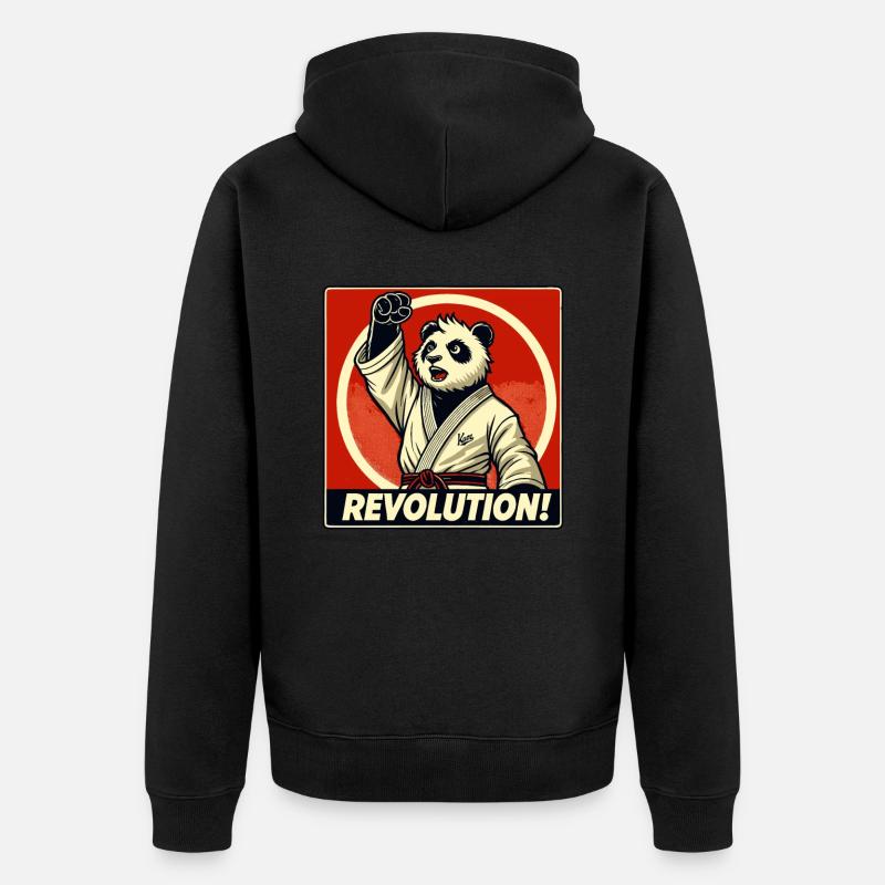 Arts Martiaux Karaté Revolution Panda - Veste à capuche bio Premium Unisexe - noir
