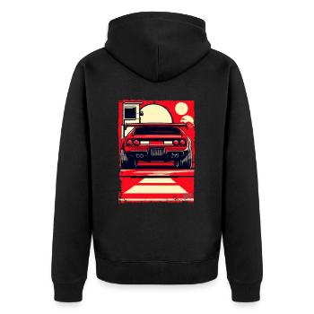 Sports car - Unisex Premium Organic Zip Hoodie - black - Back - Nico (187cm)