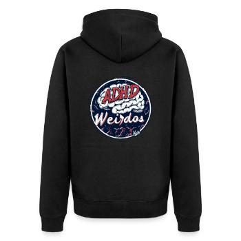 Fous du cerveau TDAH - Veste à capuche bio Premium Unisexe - noir - Dos - Nico (187cm)