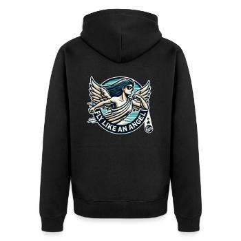 Voler comme un ange - Veste à capuche bio Premium Unisexe - noir - Dos - Nico (187cm)