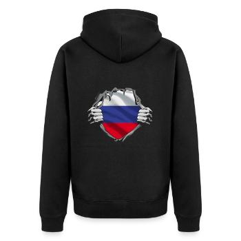 Dévoilement du drapeau russe - Veste à capuche bio Premium Unisexe - noir - Dos - Nico (187cm)
