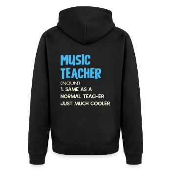 Musiklehrer Definition Cooler Lehrer Idee - Unisex Premium Bio Zip Hoodie - Schwarz - Hinten - Nico (187cm)
