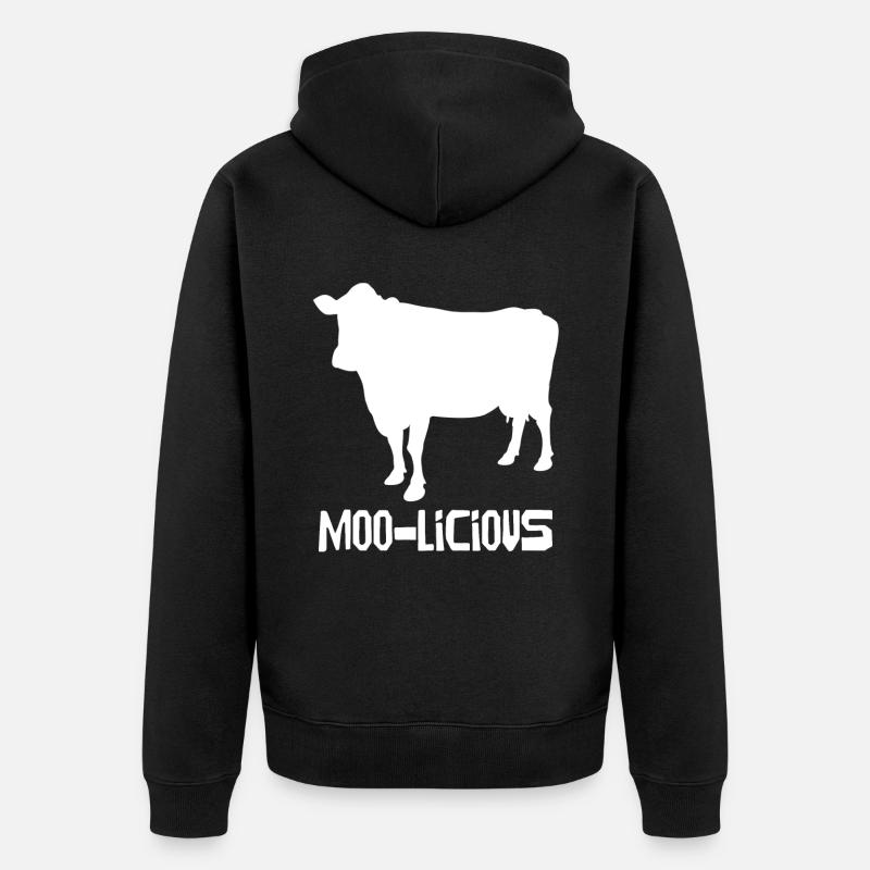 Moo-Licious Cow Silhouette Fun - Veste à capuche bio Premium Unisexe - noir