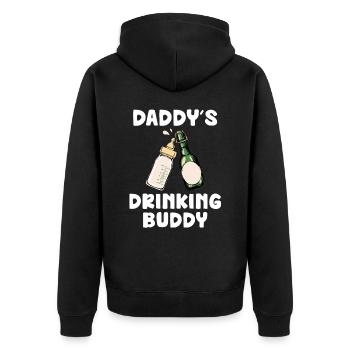 Le copain de boisson de papa drôle de bébé Design - Veste à capuche bio Premium Unisexe - noir - Dos - Nico (187cm)