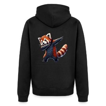 Red Panda, Red Panda, Panda Bear, Dabbing - Unisex Premium Organic Zip Hoodie - black - Back - Nico (187cm)