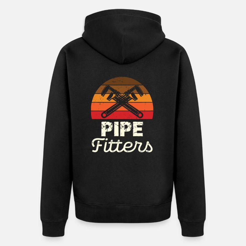 Tuyauteurs Style Rétro Graphique - Veste à capuche bio Premium Unisexe - noir