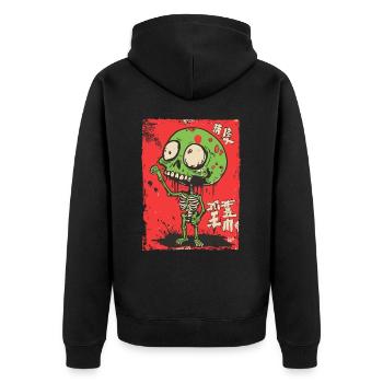 Mignon squelette de zombie vert - Veste à capuche bio Premium Unisexe - noir - Dos - Nico (187cm)
