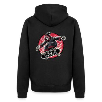 Grim Reaper Skateboarder fait des figures Skateboard - Veste à capuche bio Premium Unisexe - noir - Dos - Nico (187cm)