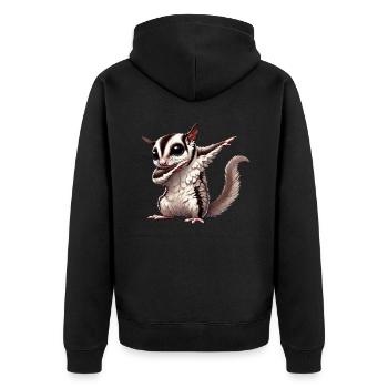 Kurzkopfgleitbeutler, Sugar Glider, Dabbing - Unisex Premium Organic Zip Hoodie - black - Back - Nico (187cm)