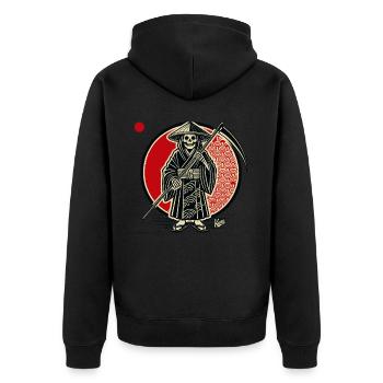 Grim Reaper en tant que riziculteur - Veste à capuche bio Premium Unisexe - noir - Dos - Nico (187cm)
