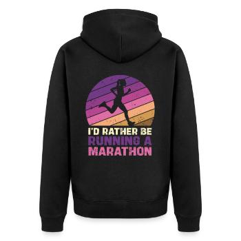 Prefer to Run a Marathon Silhouette - Unisex Premium Organic Zip Hoodie - black - Back - Nico (187cm)