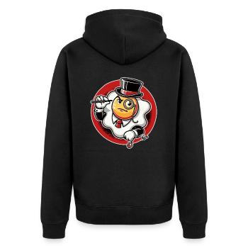 Oeuf au plat élégant gentleman - Veste à capuche bio Premium Unisexe - noir - Dos - Nico (187cm)